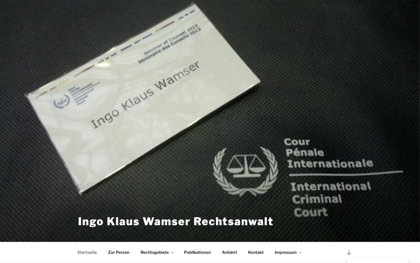 Website der Rechtsanwaltskanzlei Ingo Klaus Wamser